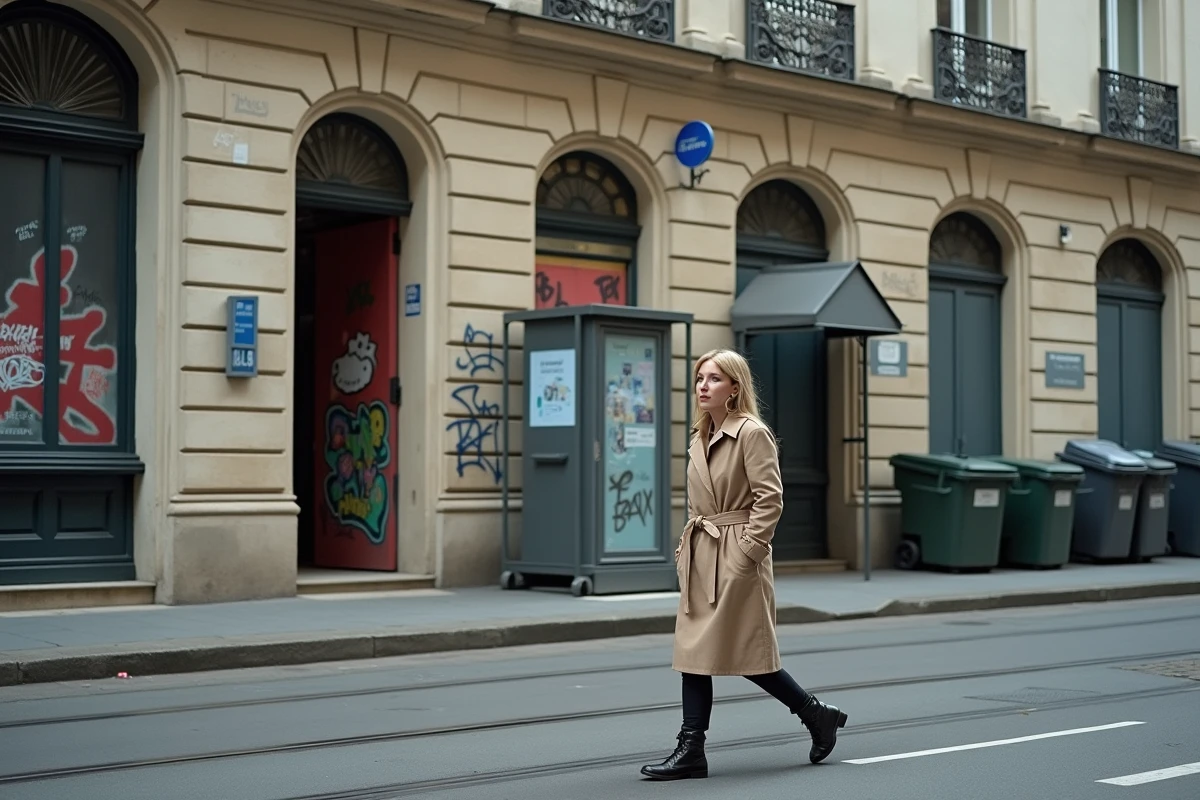 Rue piétonne du centre de Bordeaux avec ses façades haussmanniennes et une ambiance urbaine tendue