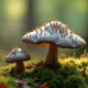 Champignons chanterelle gris sur sol forestier humide