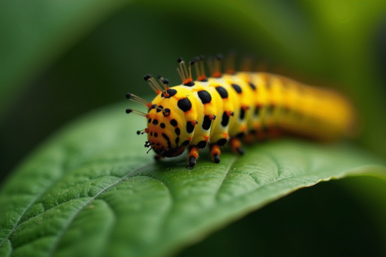 La chenille jaune et noire, une merveille de la nature Investig — free download
