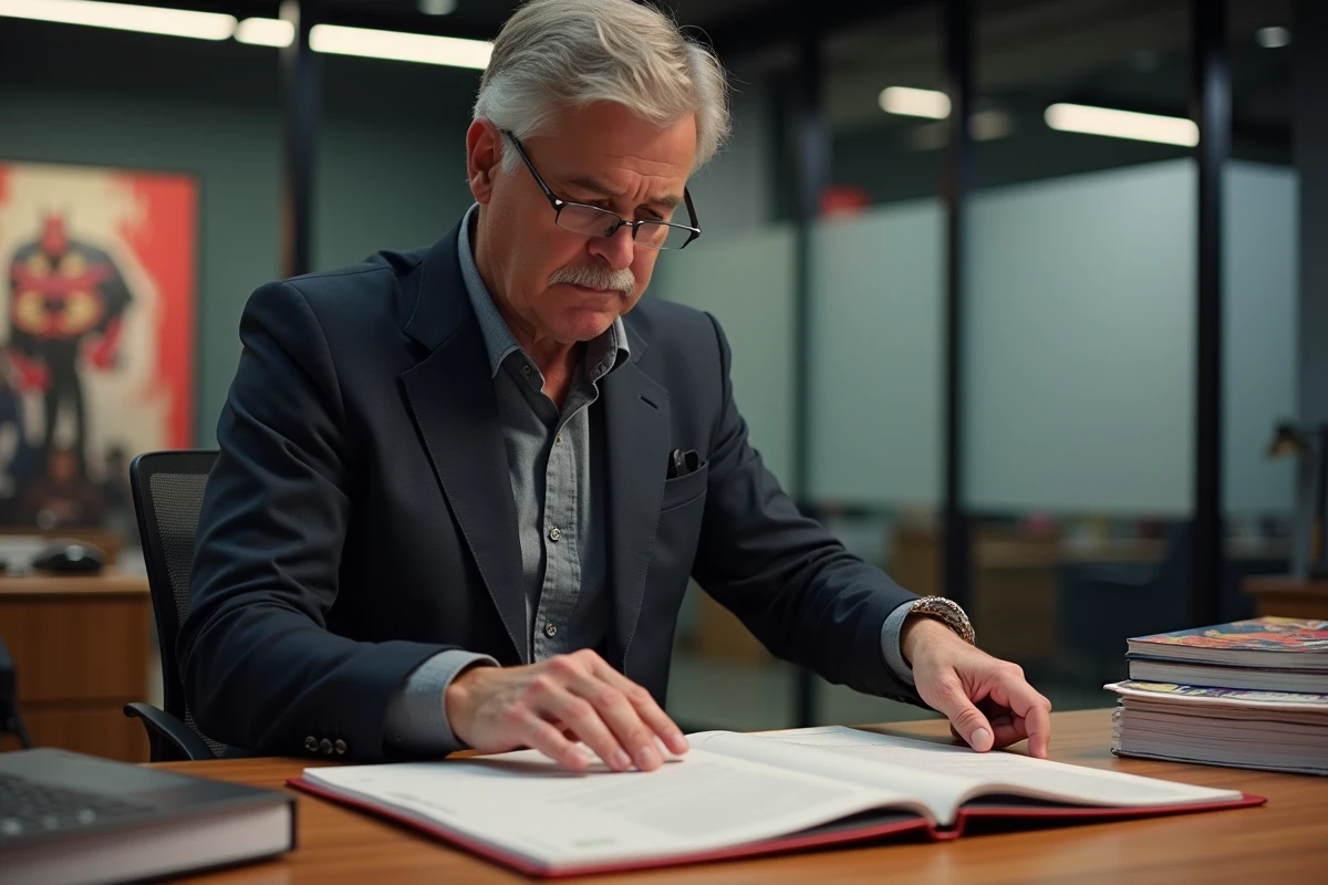 Editeur Marvel organisant des livres de classement