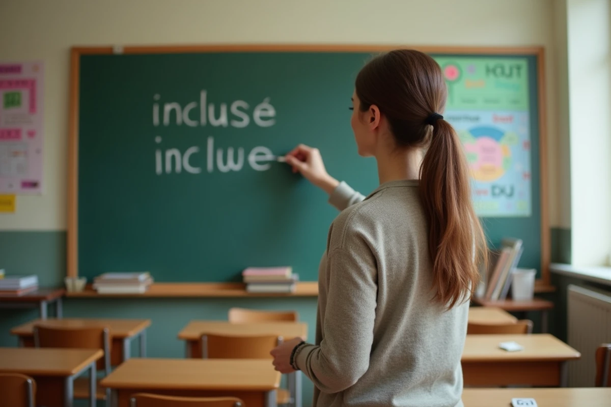 Professeure française écrit incluse et inclue au tableau