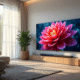 TV 4K ultra haute definition dans un salon moderne